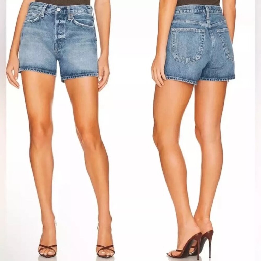 AGOLDE Parker High-Waist Denim Shorts, SIZE 29
